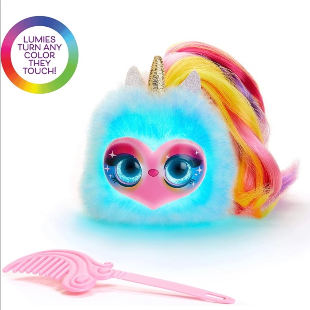 Pomsies Lumies Pixie Pop Color Changing Interactive Electronic Plush New